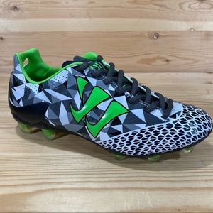 NIB Warrior Skreamer Soccer Cleats Mirage Grey/Black/Green Unisex size 3.5